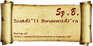 Szakáll Bonaventúra névjegykártya